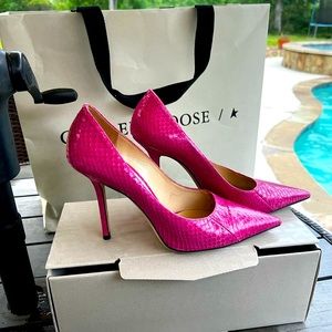 Jimmy Choo pink snakeskin heels Love 100